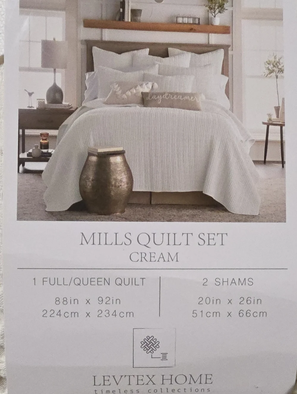 Levtex Cream Mills Quilt Set - Cream Neutral Bedding. 🤑Amazon 159.00